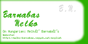 barnabas melko business card